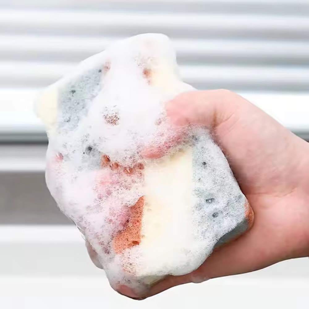 Double-Sided Honeycomb Cleaning Sponge for Household Dishwashing and Decontamination