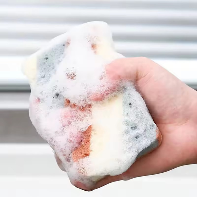 Double-Sided Honeycomb Cleaning Sponge for Household Dishwashing and Decontamination