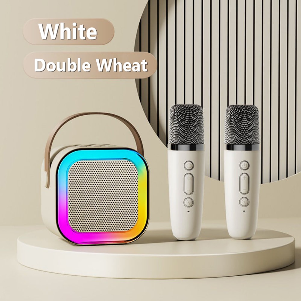 Portable Bluetooth Karaoke Machine with Wireless Microphones Perfect for Family Singing Childrens Gifts