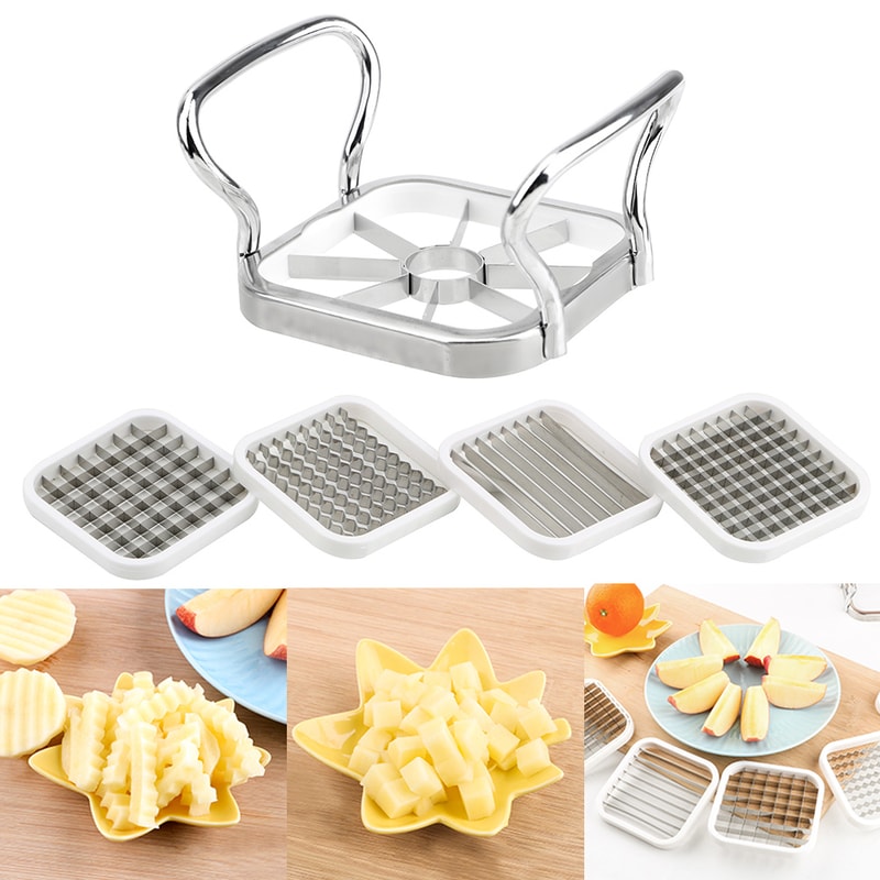 MultiFunctional Stainless Steel Vegetable Fruit Cutter Slicer Apple Pear Potato Chips Tool 1