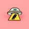 UFO Alien Enamel Pin with Black Cat Design Unique Lapel Pin for Cosplay Accessories Lovers