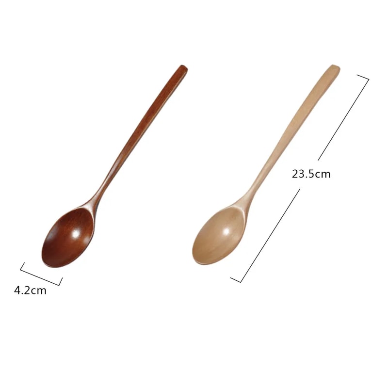 Wooden Spoon Set For Kitchen Soup Tea Coffee Honey Utensils EcoFriendly Durable MultiUse Wooden Kit 5