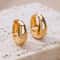 Gold Color Chunky Stainless Steel Hoop Earrings Water Drop Design For Weddings Parties Gifts 0