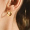 Gold Color Chunky Stainless Steel Hoop Earrings Water Drop Design For Weddings Parties Gifts 1