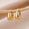 Gold Color Chunky Stainless Steel Hoop Earrings Water Drop Design For Weddings Parties Gifts 2
