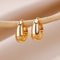 Gold Color Chunky Stainless Steel Hoop Earrings Water Drop Design For Weddings Parties Gifts 2