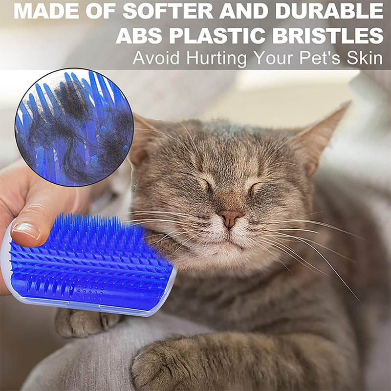 Massage Pet Cat Brush Removable Scratcher Comb for Kitten Hair Removal Clean Corner Grooming