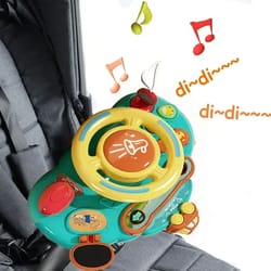 baby toy electric simulate driving car educational steering wheel for toddlers, stroller driving toy for early learnin