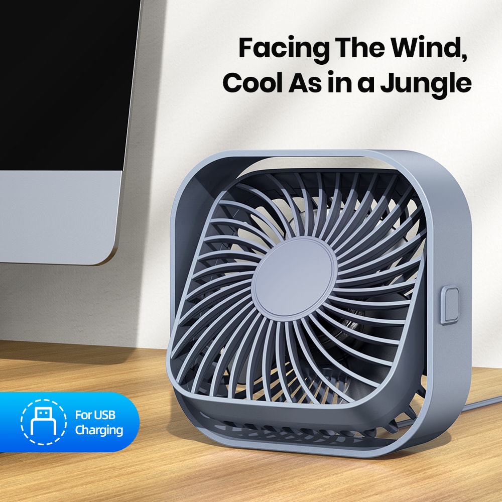 Mini Portable USB Desk Fan With Strong Airflow Quiet Operation Adjustable Speed Rotatable For Home