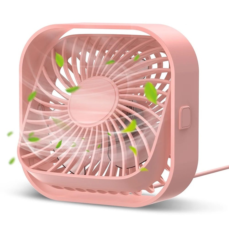 Mini Portable USB Desk Fan With Strong Airflow Quiet Operation Adjustable Speed Rotatable For Home