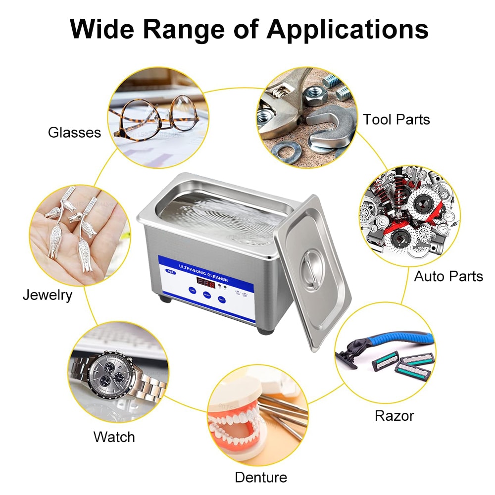 Ultrasonic Jewelry Glasses Cleaner HighFrequency Ultrasound Washing Bath For Spotless Shine 1
