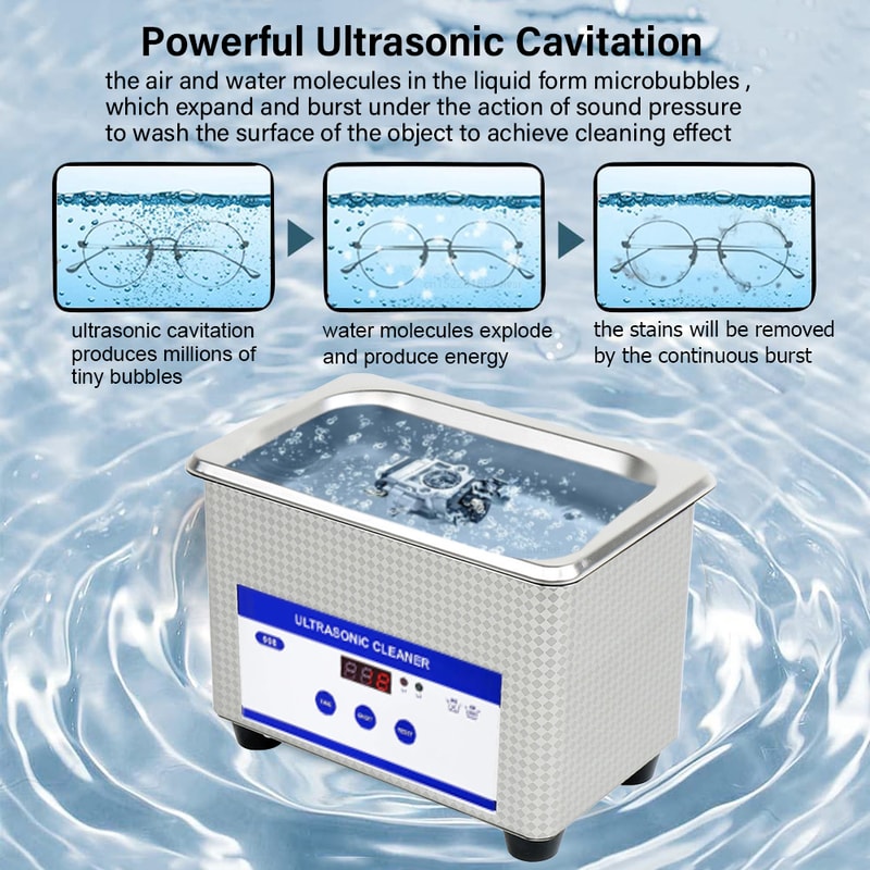 Ultrasonic Jewelry Glasses Cleaner HighFrequency Ultrasound Washing Bath For Spotless Shine 3