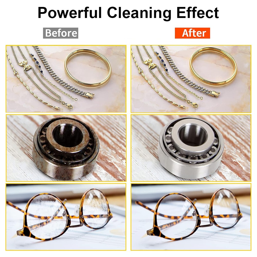 Ultrasonic Jewelry Glasses Cleaner HighFrequency Ultrasound Washing Bath For Spotless Shine 4