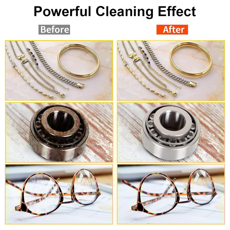 Ultrasonic Jewelry Glasses Cleaner HighFrequency Ultrasound Washing Bath For Spotless Shine 4