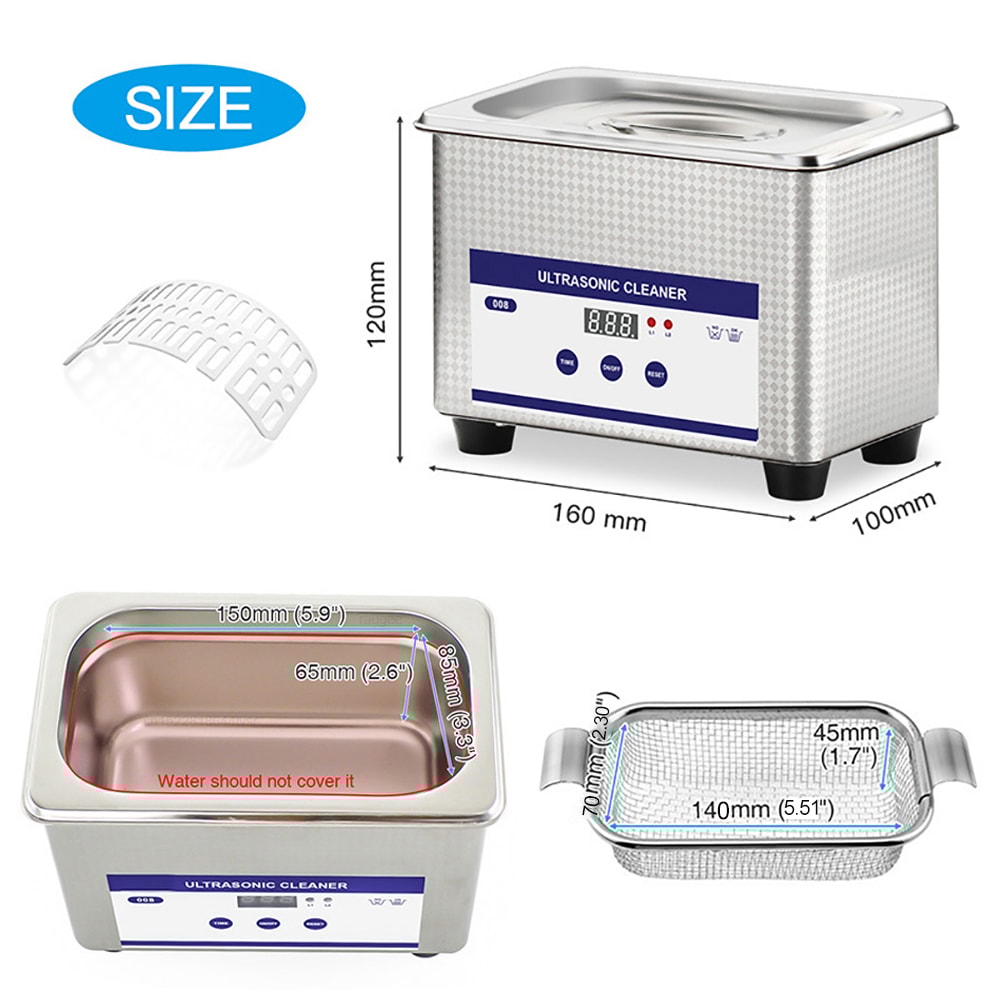 Ultrasonic Jewelry Glasses Cleaner HighFrequency Ultrasound Washing Bath For Spotless Shine 5