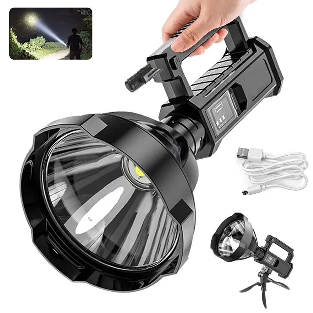 HighPower LED Flashlight Waterproof USB Rechargeable Searchlight For Fishing Camping Outdoors 0
