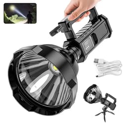 high-power led flashlight waterproof, usb rechargeable, searchlight for fishing, camping outdoors