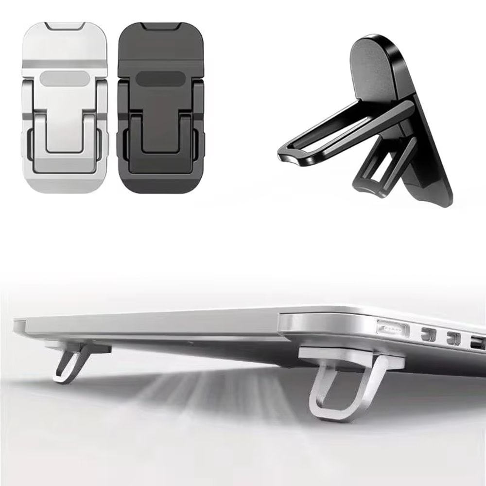 Mini Foldable Laptop Stand with Adjustable Angles Portable Self-Adhesive Notebook Riser