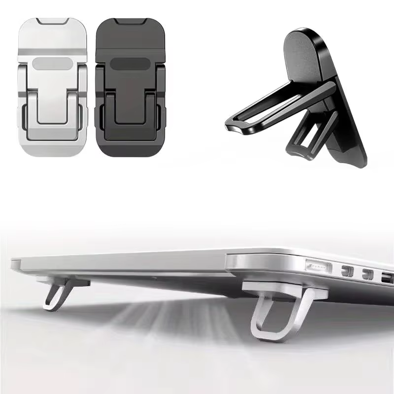 Mini Foldable Laptop Stand with Adjustable Angles Portable Self-Adhesive Notebook Riser