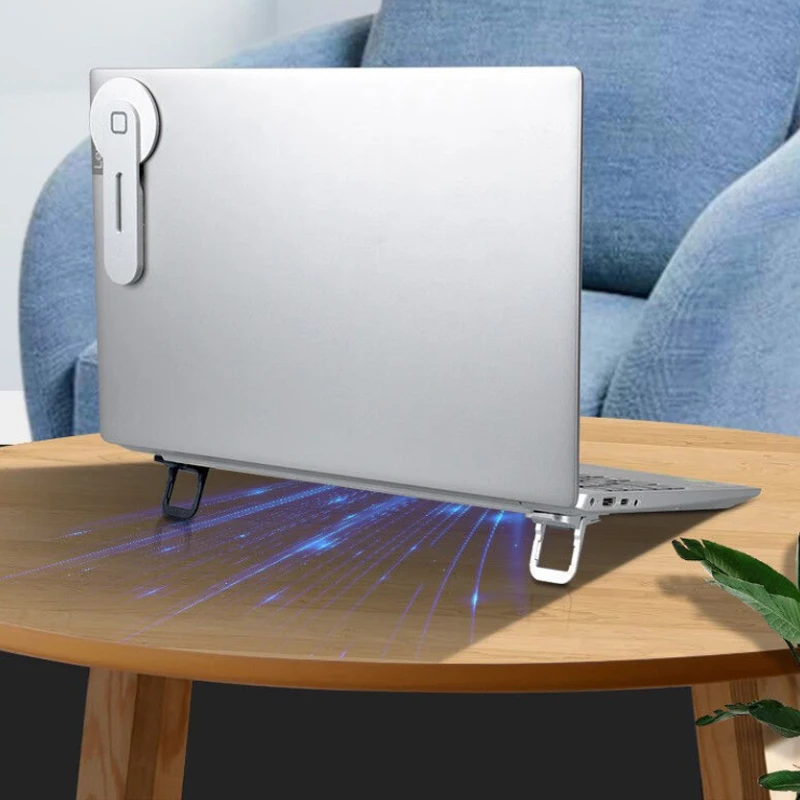 Mini Foldable Laptop Stand with Adjustable Angles Portable Self-Adhesive Notebook Riser