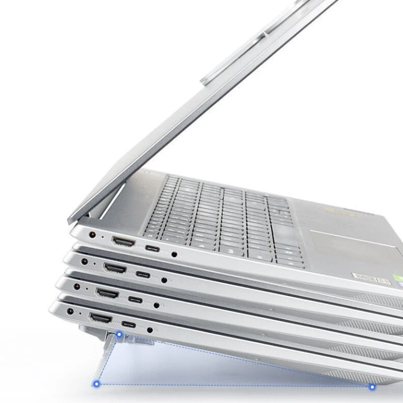 Mini Foldable Laptop Stand with Adjustable Angles Portable Self-Adhesive Notebook Riser
