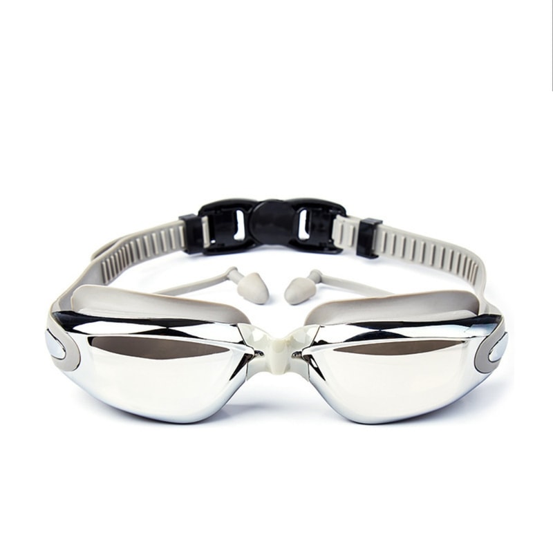 Swimming Goggles with Earplugs for Adults Anti-Fog, Waterproof Swim Glasses for Men Women Perfect for Pool