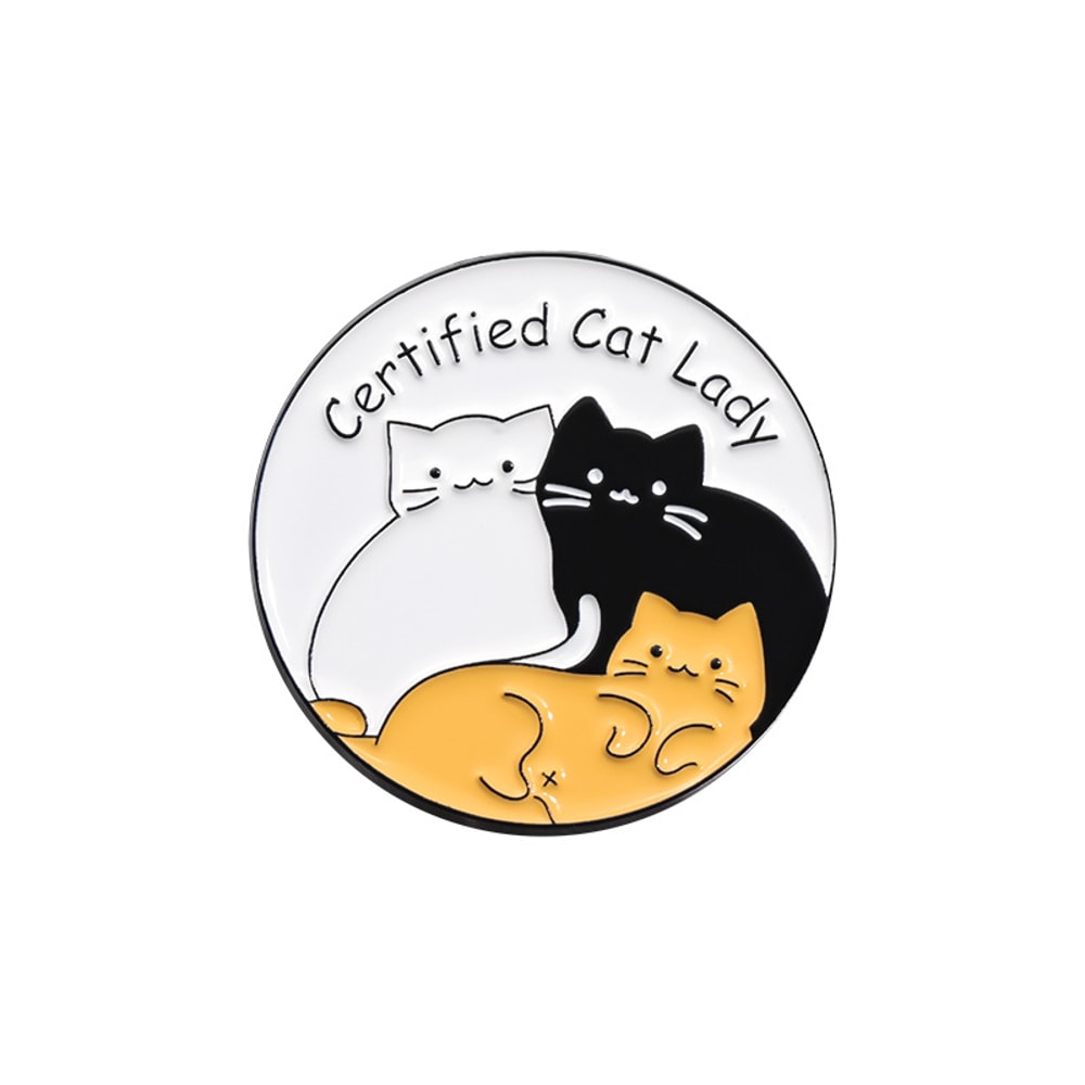 Cat Lady Enamel Pin Brooch AntiDepressant Cats Badge Meow Catitude Animal Gift Jewelry 5
