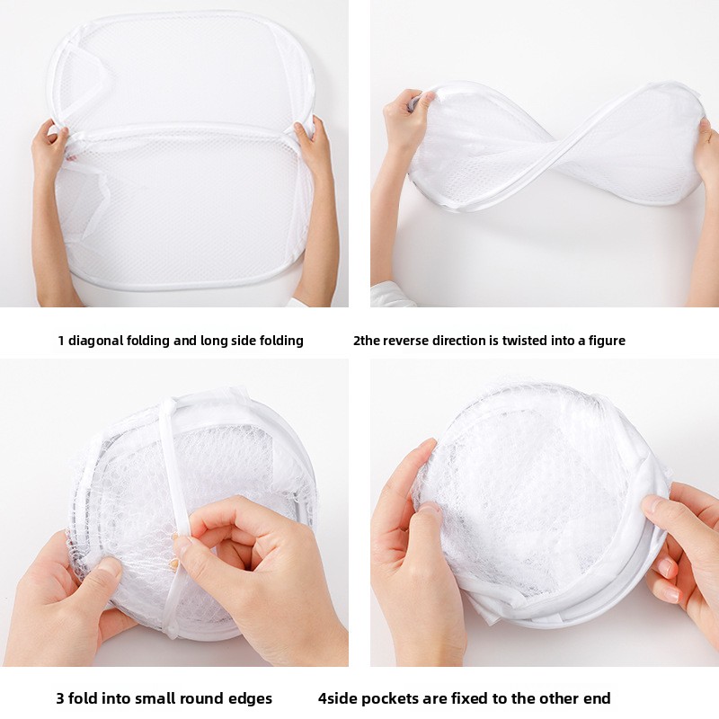 Large Portable Mesh Pop-up Laundry Basket, Foldable Dirty Clothes Storage Basket, Large Capacity