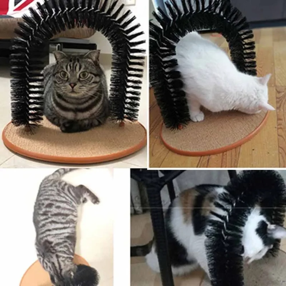 Interactive Cat Toy Arch With Self Grooming Brush Scratching Pad For Cats 6