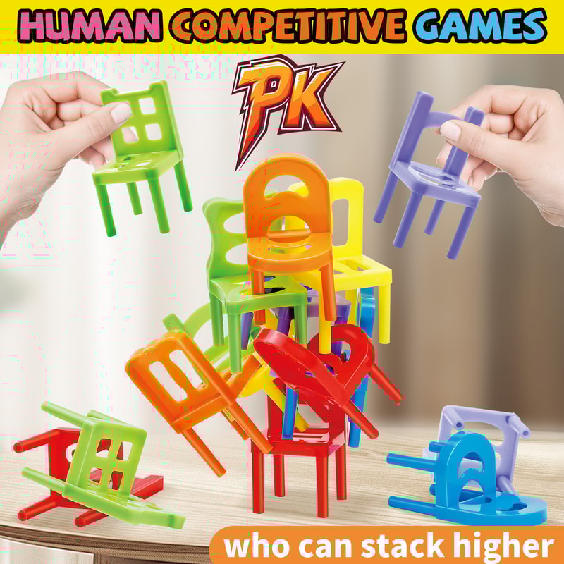 Interactive Stacking Chairs Toy Set ParentChild Building Blocks For Stress Relief And Fun 3