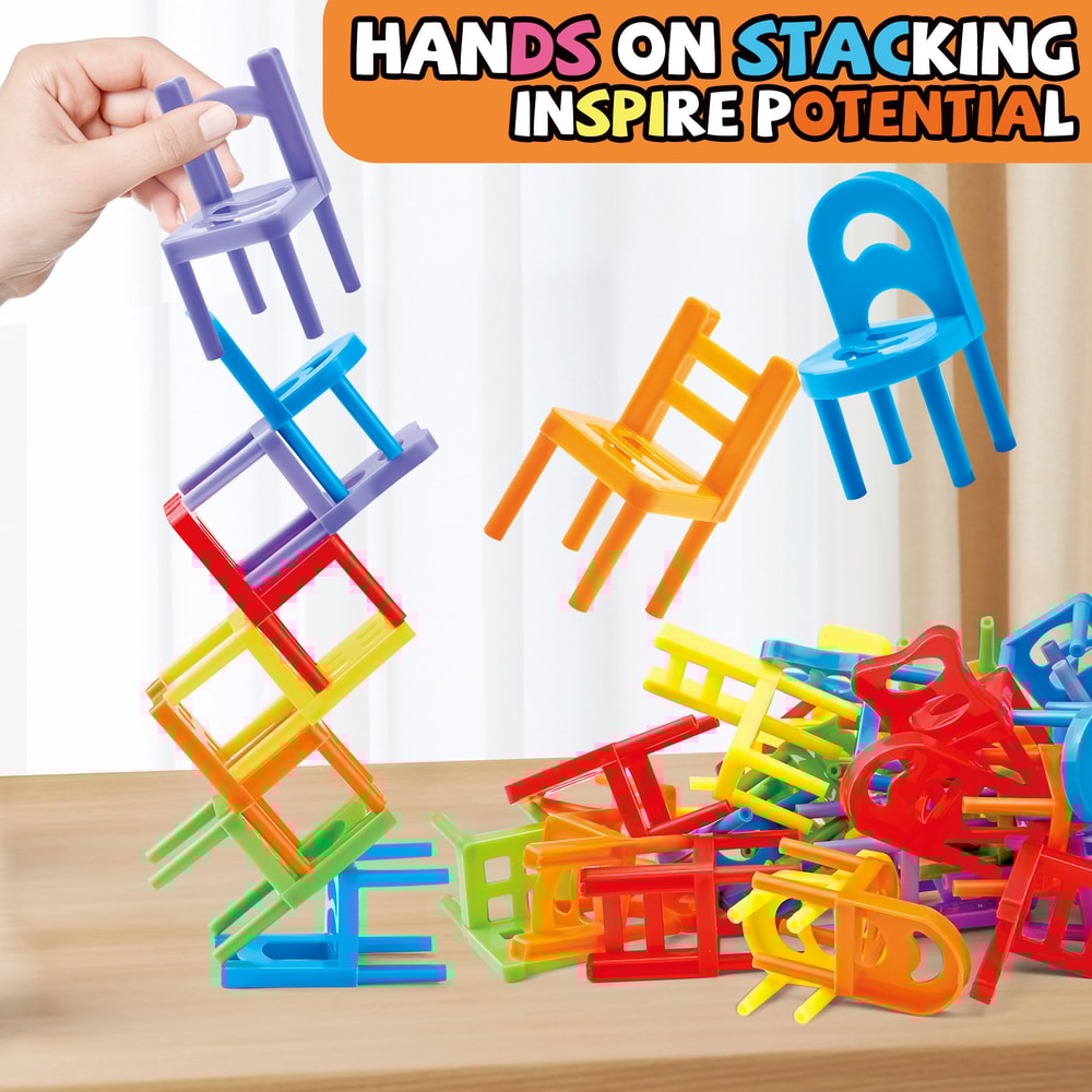 Interactive Stacking Chairs Toy Set ParentChild Building Blocks For Stress Relief And Fun 4
