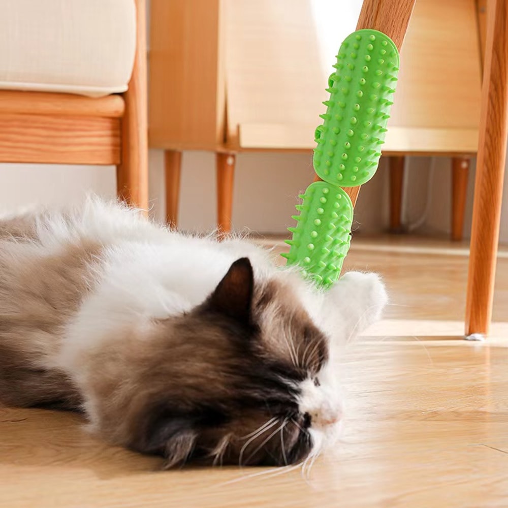 Self-Cleaning Pet Cat Hair Removal Massage Comb Corner Scratcher for Cats Kittens