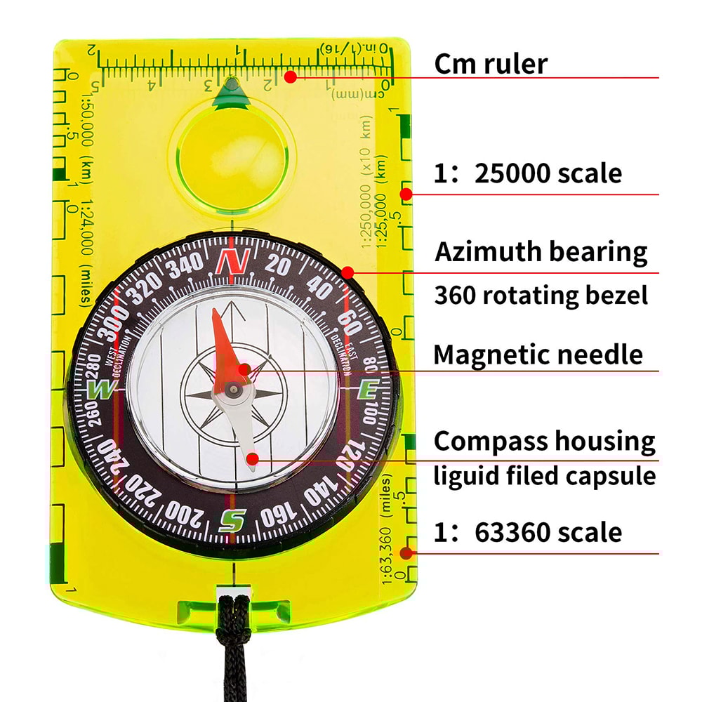 Waterproof Hiking Compass for Kids Outdoor Navigation and Orienteering Gadget