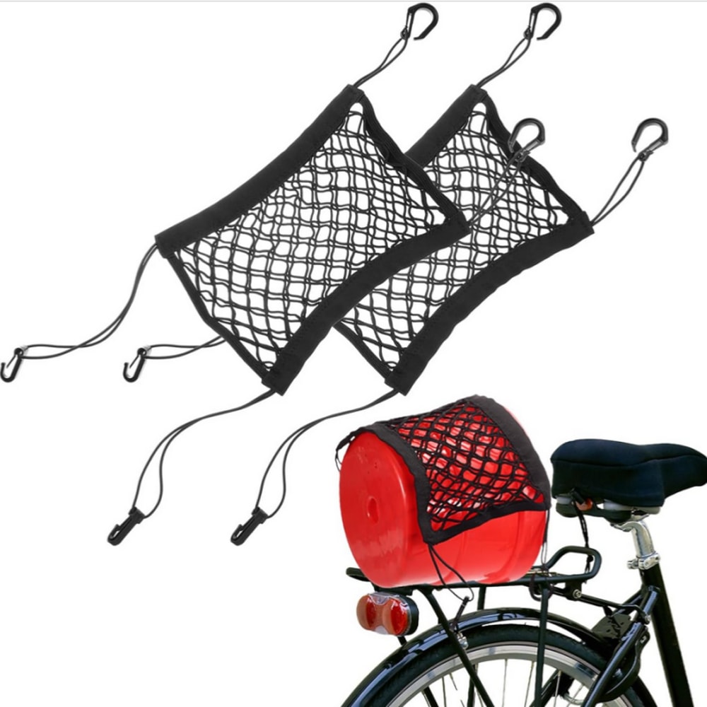 Motorcycle Cargo Net High Elastic Double Layer Net For Helmet Storage Bungee Hooks Luggage Net For 0