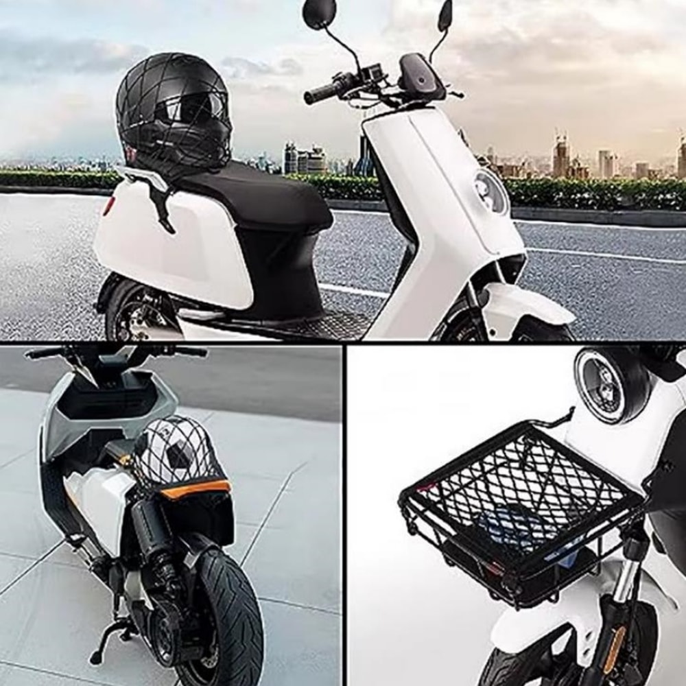 Motorcycle Cargo Net High Elastic Double Layer Net For Helmet Storage Bungee Hooks Luggage Net For 3