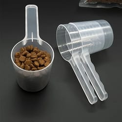 transparent pet measuring spoon for dogs and cats clear plastic pet feeding shovel with scale for accurate meal portio