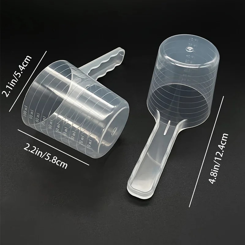 Transparent Pet Measuring Spoon for Dogs and Cats Clear Plastic Pet Feeding Shovel with Scale for Accurate Meal Portio