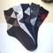 Men's Splicing Diamond Wool Socks Warm Winter Mid-Length Cold-Resistant Boot Socks