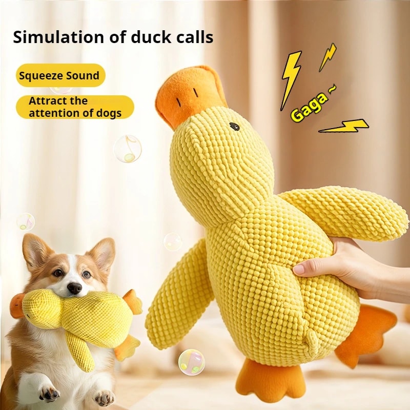 Plush Duck Dog Toy BiteResistant Teeth Grinding Relief With Sound 6