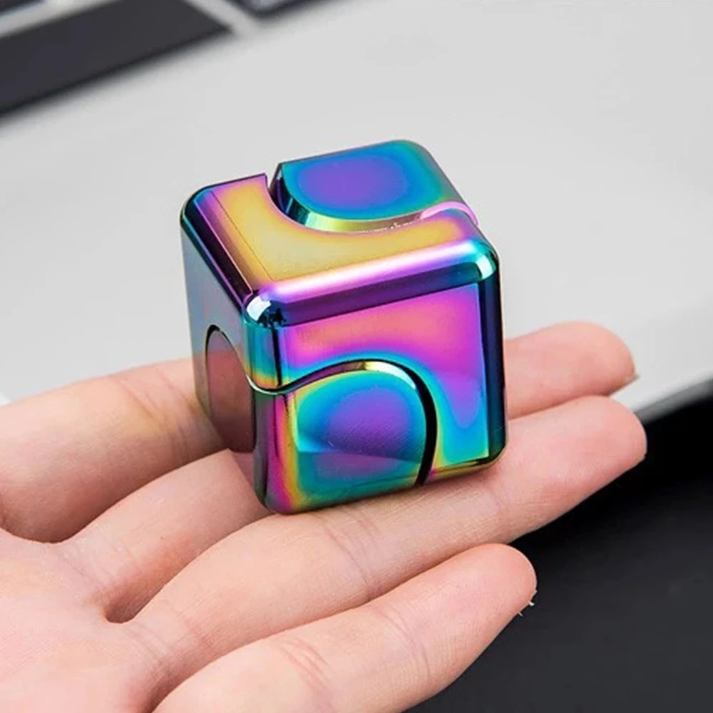 Square Decompression Spinning Top Dice Cube AntiAnxiety Fidget Toy For Kids Adults 2