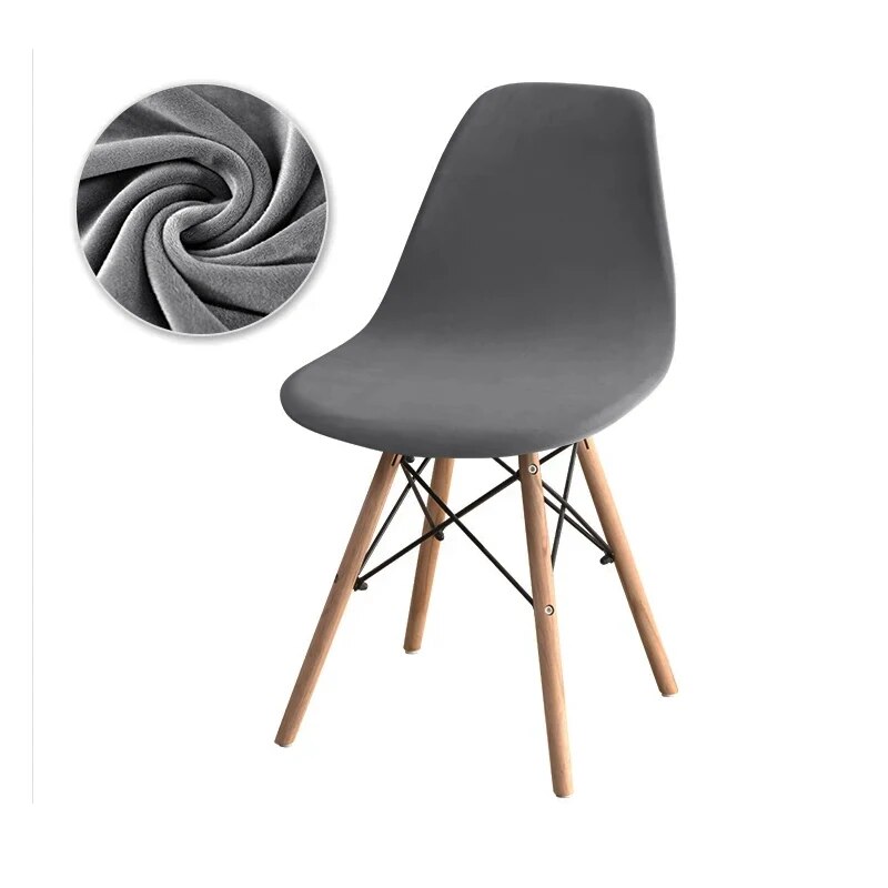 Velvet Stretch Armless Chair Cover Solid Color, Elastic Dining Seat Cover for Home, Hotel, Party, Banquet, Wedding
