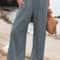 Womens Casual Drawstring Pants Mid Waist, Beach Wide Leg, Spring Summer Comfort