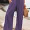 Womens Casual Drawstring Pants Mid Waist, Beach Wide Leg, Spring Summer Comfort