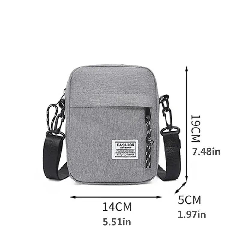 Mens Casual Oxford Cloth Shoulder Bag Stylish Small Square Crossbody Satchel 4