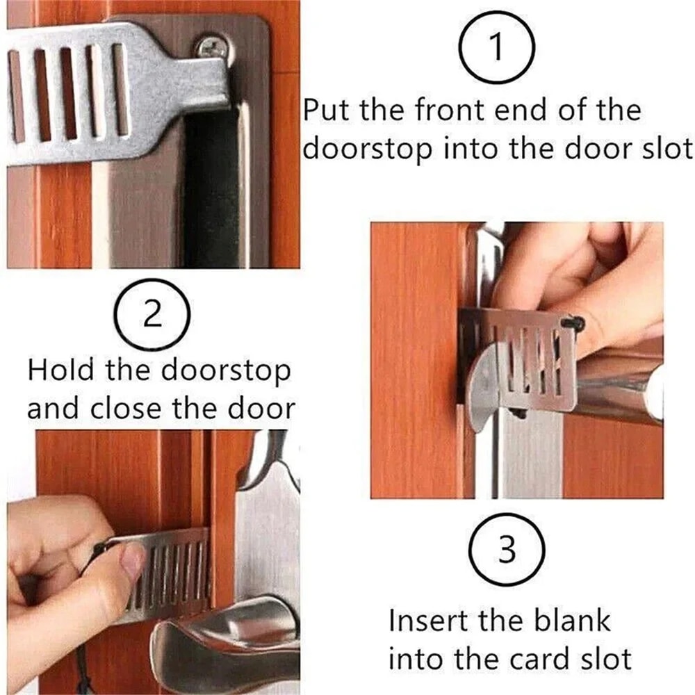 Portable Stainless Steel Anti-Theft Door Blocker for Home Travel Security