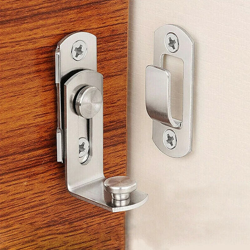 Sliding Door Latch Lock Heavy-Duty Right Angle Barrel Bolt Lock for Home Safety