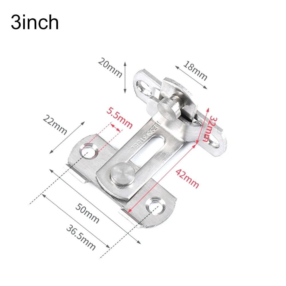 Sliding Door Latch Lock Heavy-Duty Right Angle Barrel Bolt Lock for Home Safety