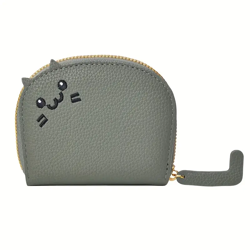 Cartoon Cat Wallet for Women Multi-Card Holder, Cute Faux Leather Coin Purse ID Card Slot