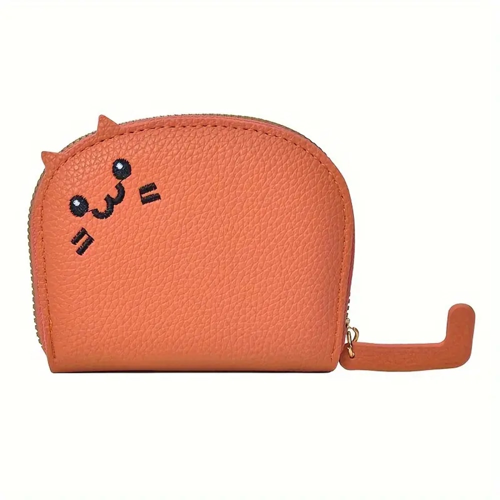 Cartoon Cat Wallet for Women Multi-Card Holder, Cute Faux Leather Coin Purse ID Card Slot