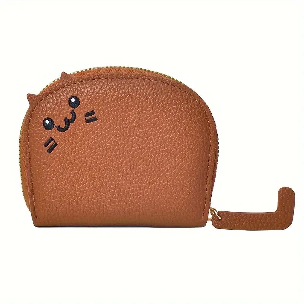 Cartoon Cat Wallet for Women Multi-Card Holder, Cute Faux Leather Coin Purse ID Card Slot